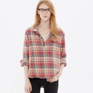 Madewell Rivet & Thread Popover Flannel Shirt